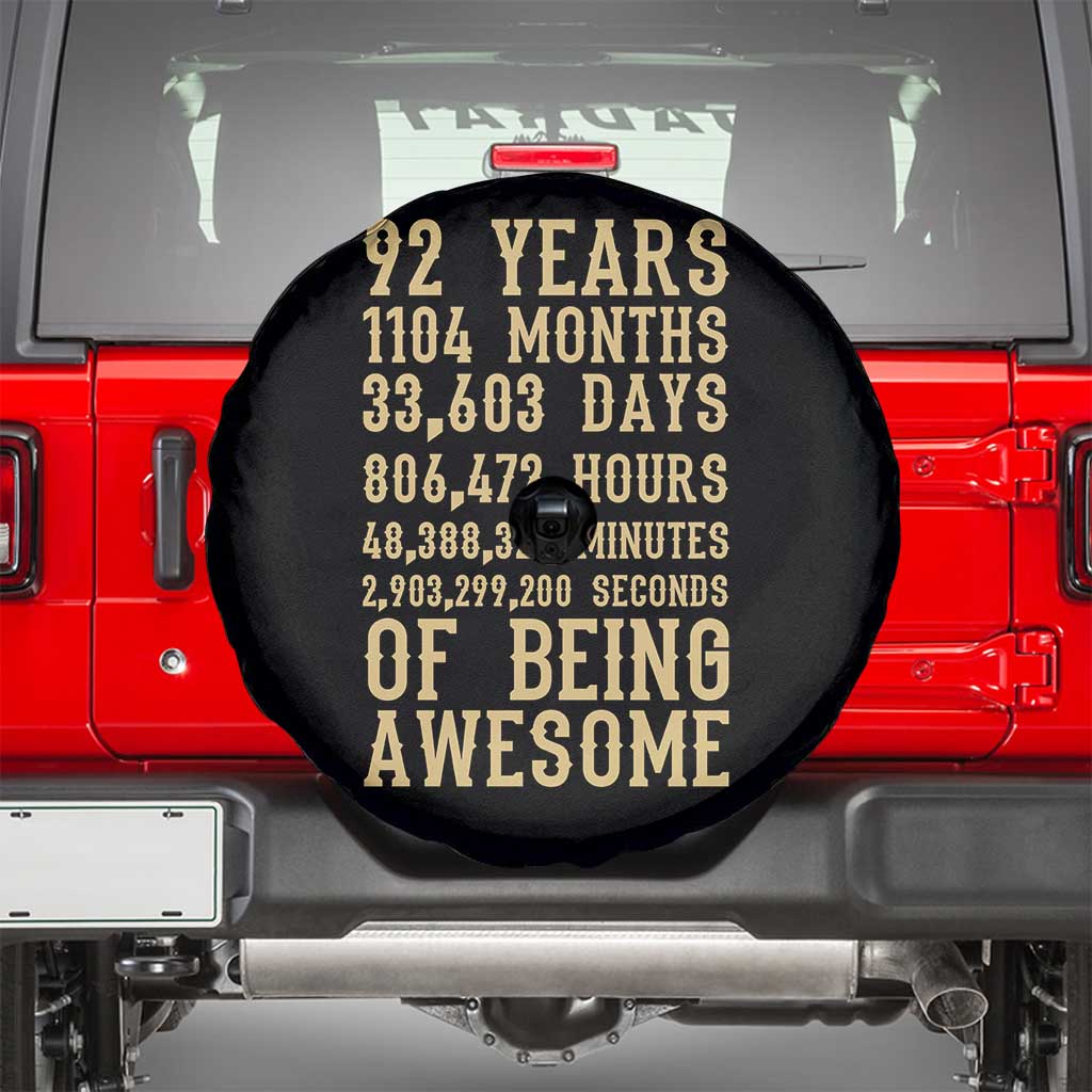 Vintage 92nd Birthday Gift Spare Tire Cover 92 Years Of Being Awesome