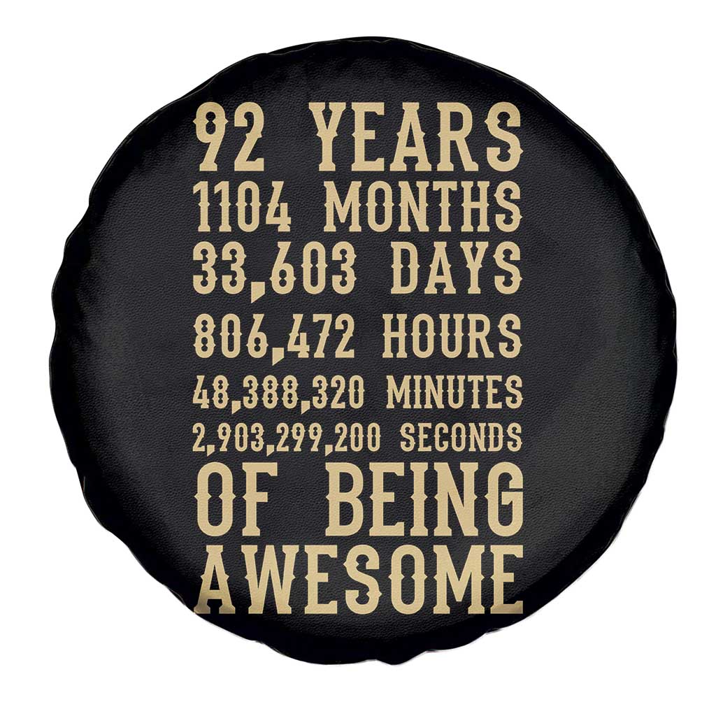 Vintage 92nd Birthday Gift Spare Tire Cover 92 Years Of Being Awesome