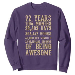 Vintage 92nd Birthday Gift Sweatshirt 92 Years Of Being Awesome
