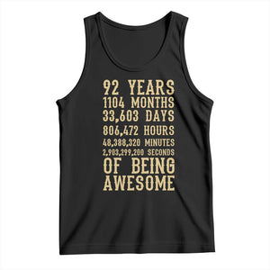 Vintage 92nd Birthday Gift Tank Top 92 Years Of Being Awesome