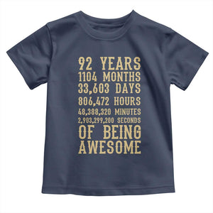 Vintage 92nd Birthday Gift Toddler T Shirt 92 Years Of Being Awesome