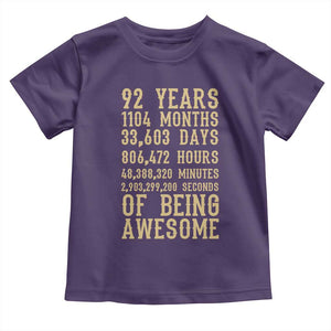 Vintage 92nd Birthday Gift Toddler T Shirt 92 Years Of Being Awesome
