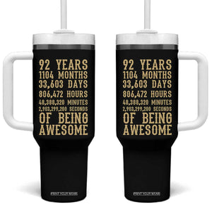 Vintage 92nd Birthday Gift Tumbler With Handle 92 Years Of Being Awesome