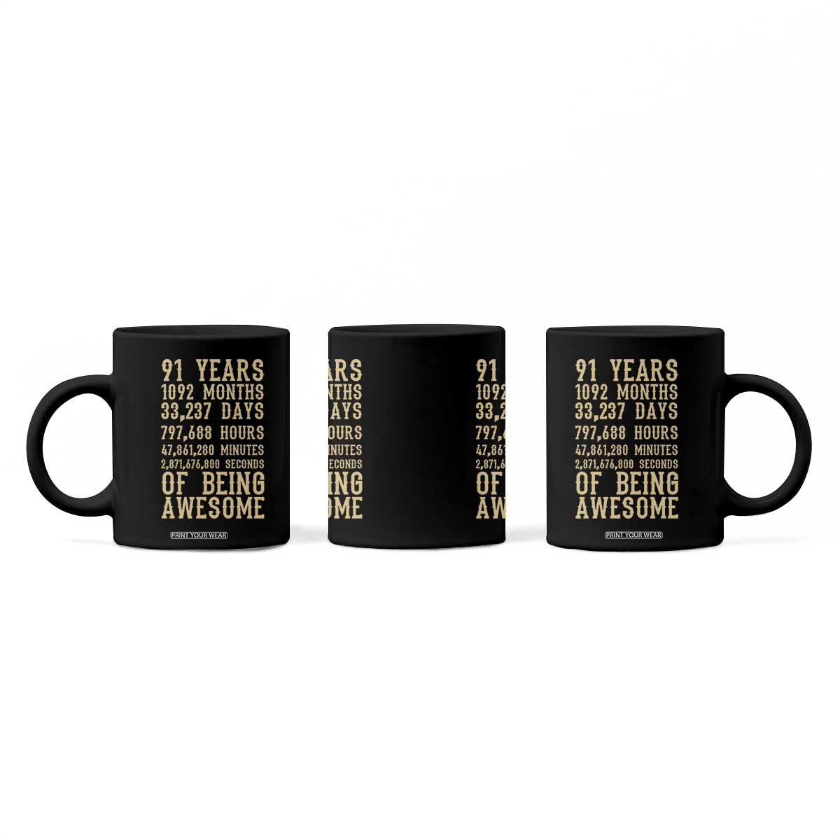 Vintage 91st Birthday Gift Coffee Mug 91 Years Of Being Awesome