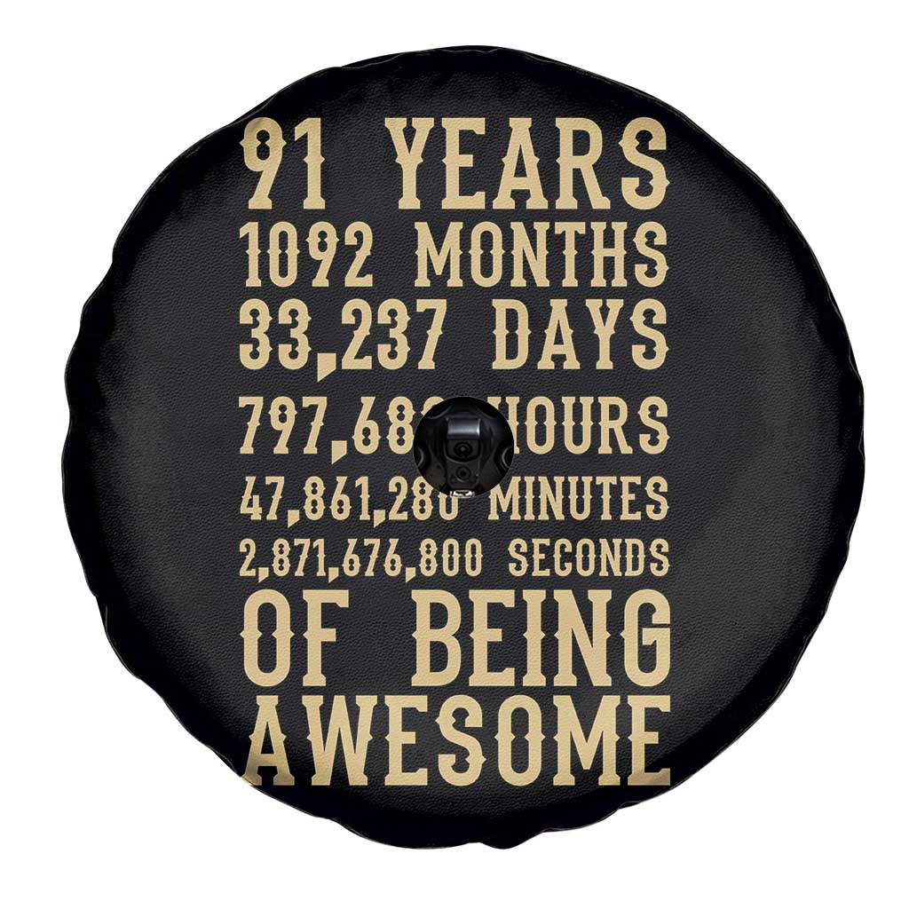 Vintage 91st Birthday Gift Spare Tire Cover 91 Years Of Being Awesome