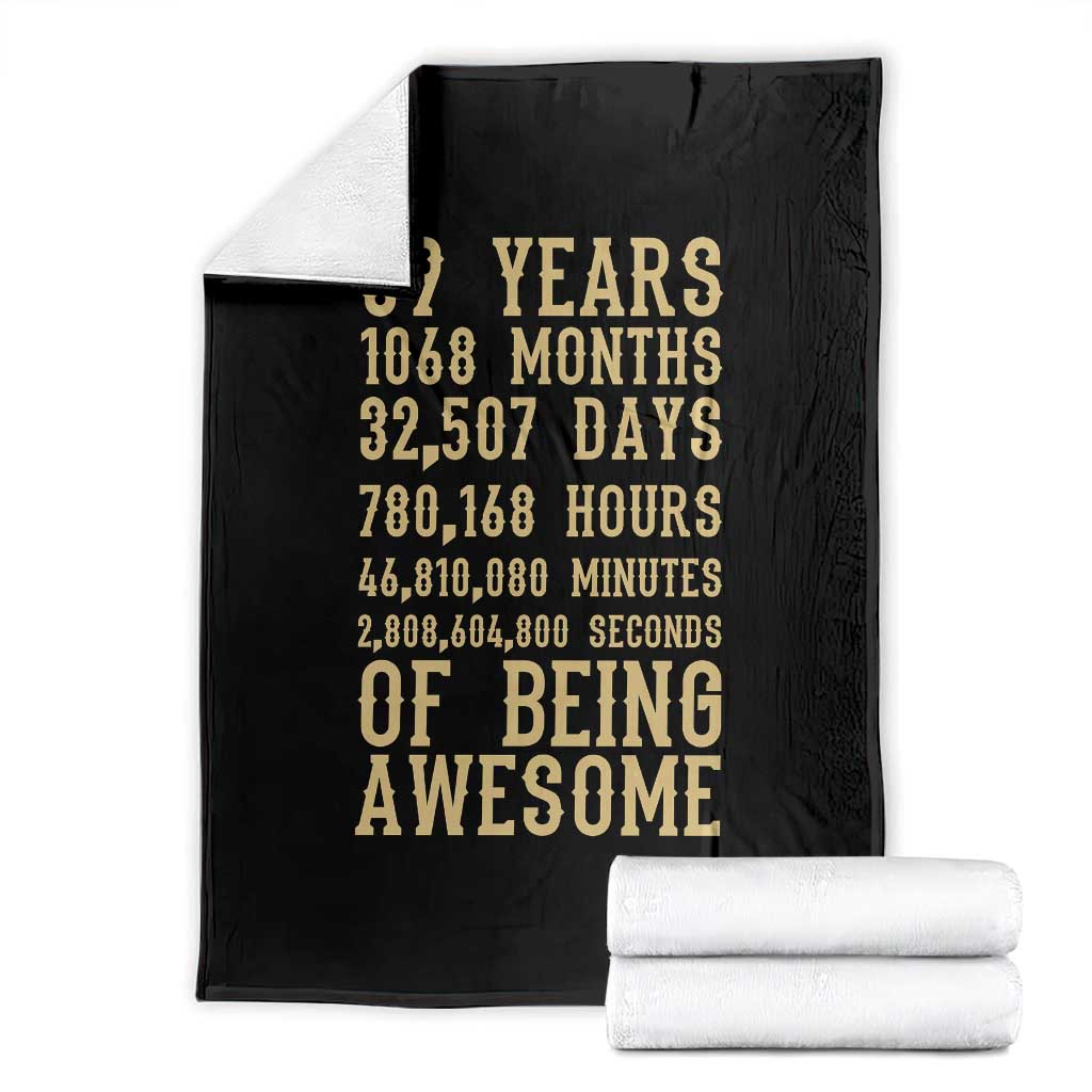 Vintage 89th Birthday Gift Throw Blanket 89 Years Of Being Awesome