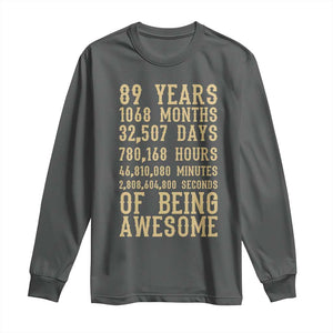 Vintage 89th Birthday Gift Long Sleeve Shirt 89 Years Of Being Awesome