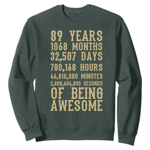 Vintage 89th Birthday Gift Sweatshirt 89 Years Of Being Awesome