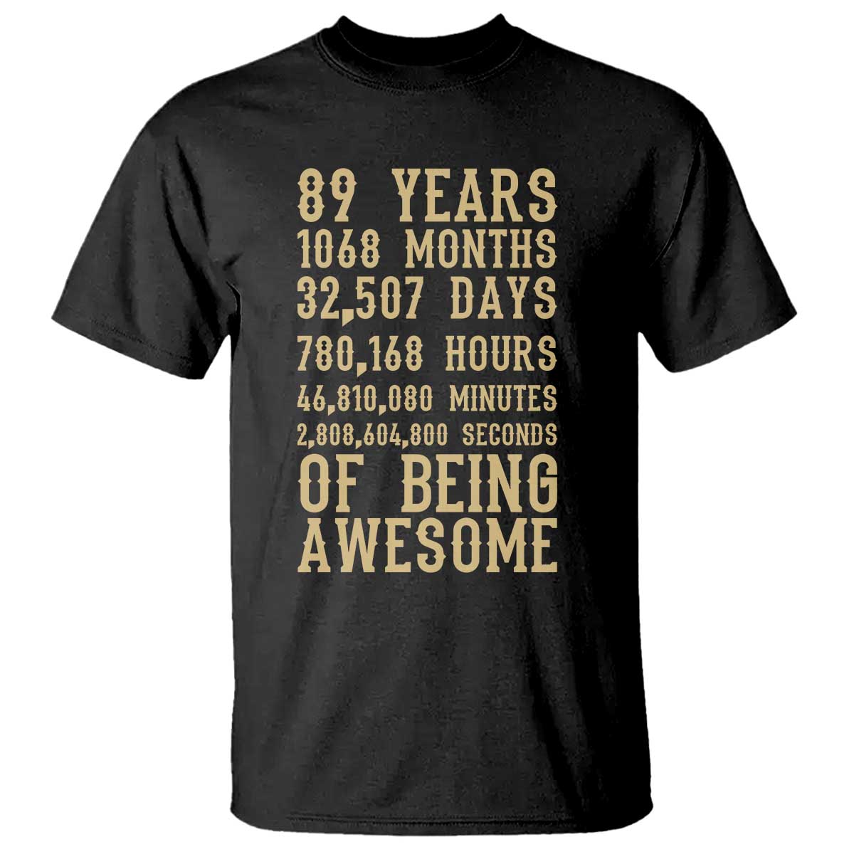 Vintage 89th Birthday Gift T Shirt 89 Years Of Being Awesome