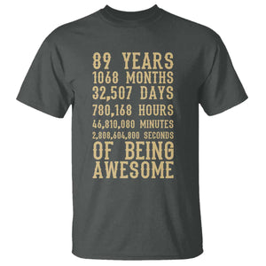 Vintage 89th Birthday Gift T Shirt 89 Years Of Being Awesome