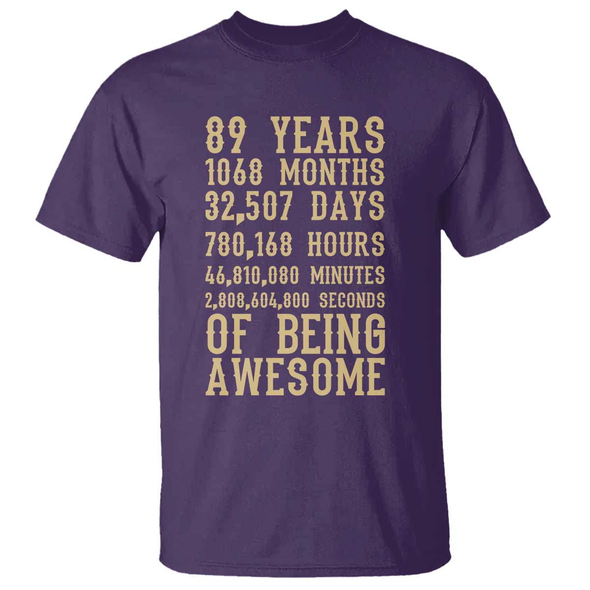 Vintage 89th Birthday Gift T Shirt 89 Years Of Being Awesome