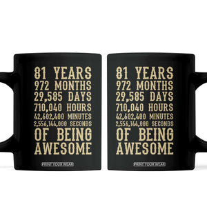 Vintage 81st Birthday Gift Coffee Mug 81 Years Of Being Awesome