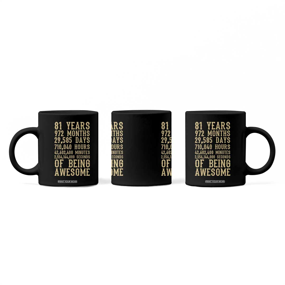 Vintage 81st Birthday Gift Coffee Mug 81 Years Of Being Awesome