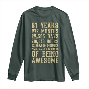 Vintage 81st Birthday Gift Long Sleeve Shirt 81 Years Of Being Awesome