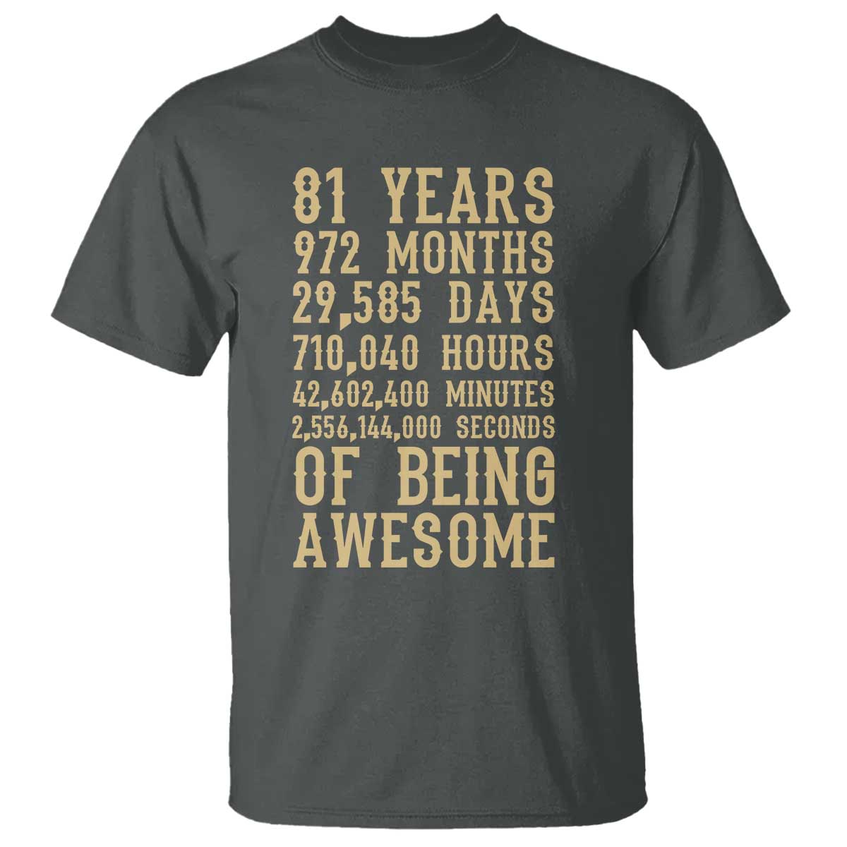 Vintage 81st Birthday Gift T Shirt 81 Years Of Being Awesome