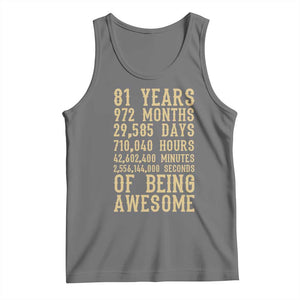 Vintage 81st Birthday Gift Tank Top 81 Years Of Being Awesome