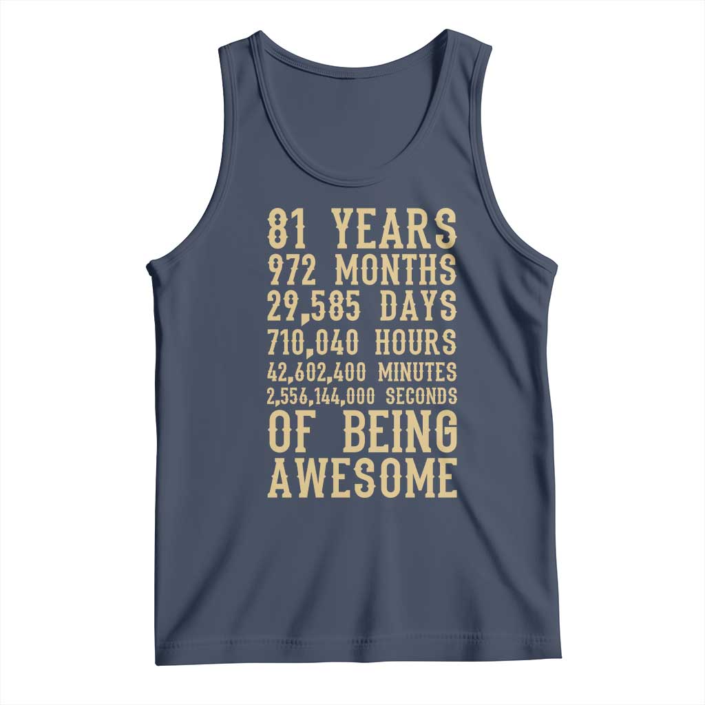 Vintage 81st Birthday Gift Tank Top 81 Years Of Being Awesome
