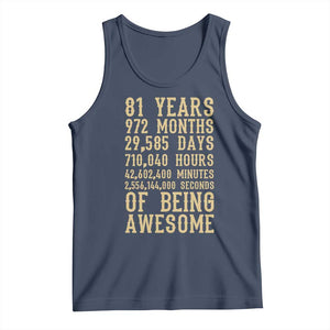 Vintage 81st Birthday Gift Tank Top 81 Years Of Being Awesome
