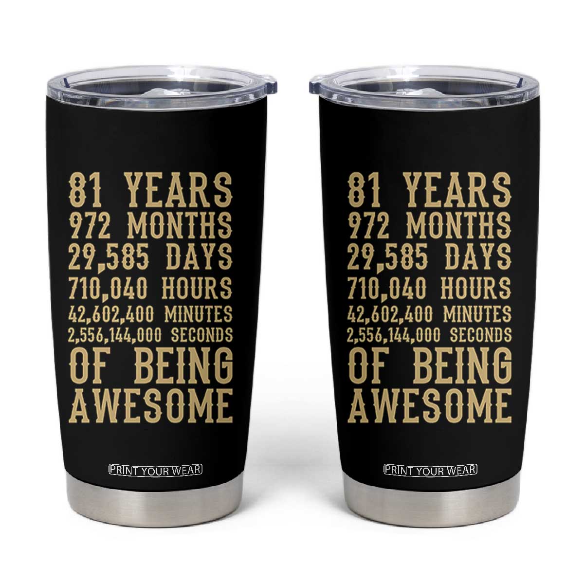 Vintage 81st Birthday Gift Tumbler Cup 81 Years Of Being Awesome