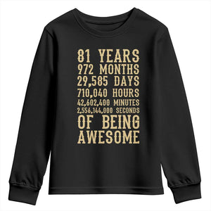Vintage 81st Birthday Gift Youth Sweatshirt 81 Years Of Being Awesome