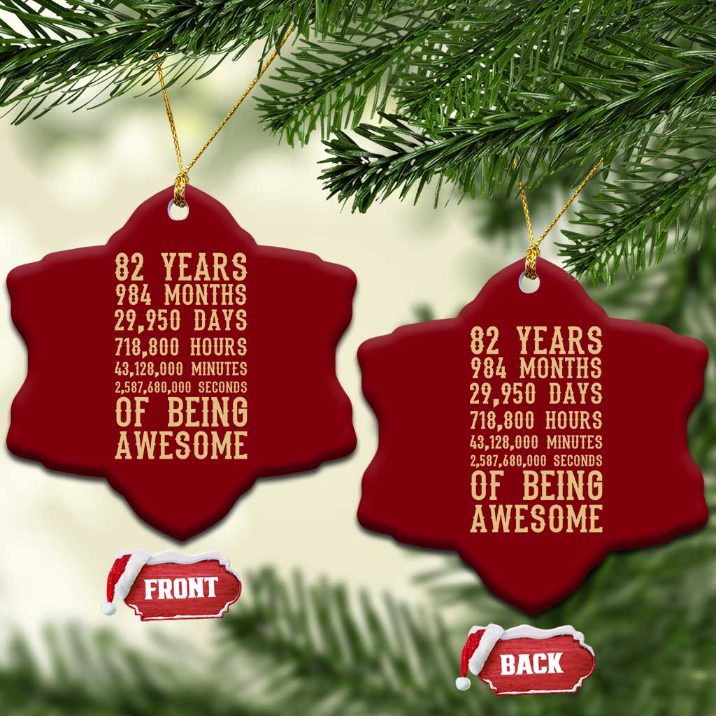 Vintage 82nd Birthday Gift Ceramic Ornament 82 Years Of Being Awesome