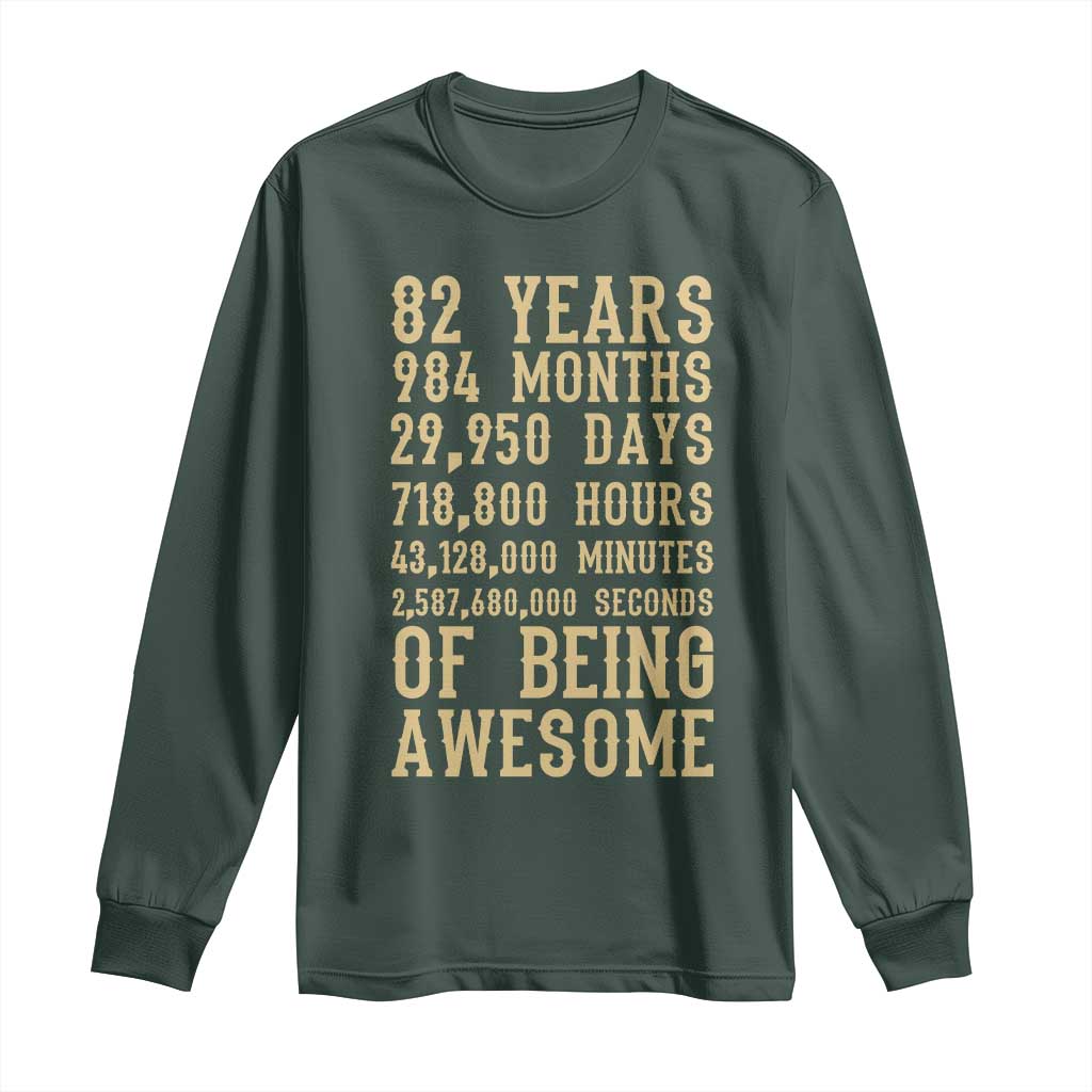 Vintage 82nd Birthday Gift Long Sleeve Shirt 82 Years Of Being Awesome