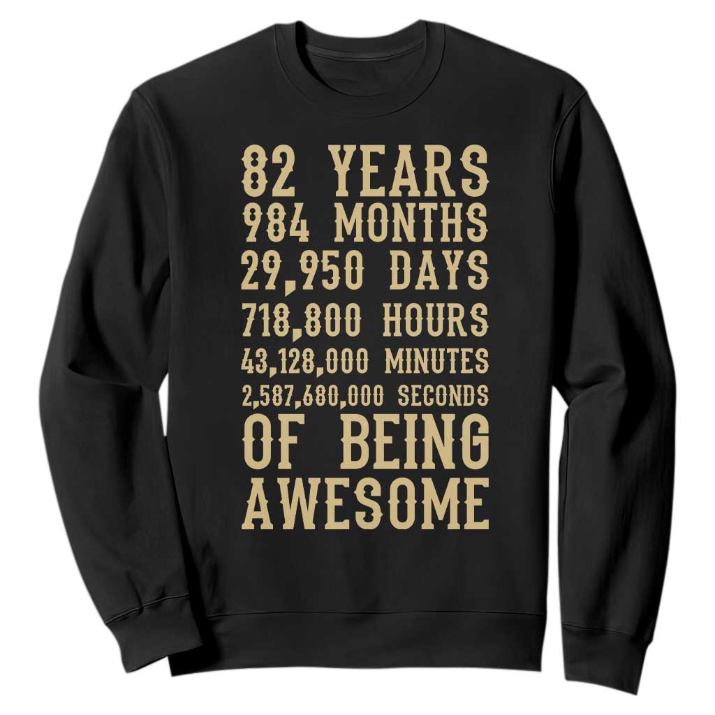 Vintage 82nd Birthday Gift Sweatshirt 82 Years Of Being Awesome