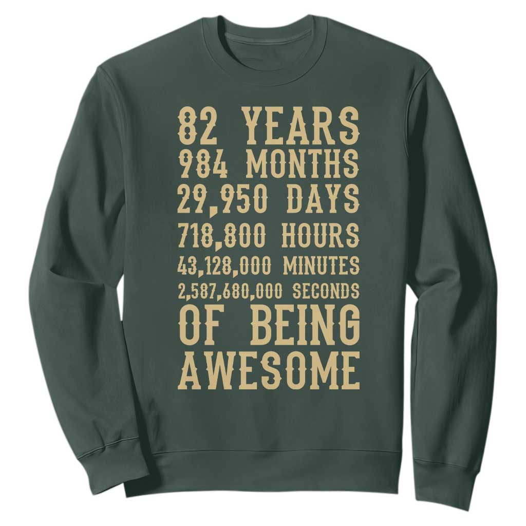 Vintage 82nd Birthday Gift Sweatshirt 82 Years Of Being Awesome