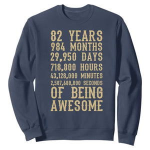 Vintage 82nd Birthday Gift Sweatshirt 82 Years Of Being Awesome