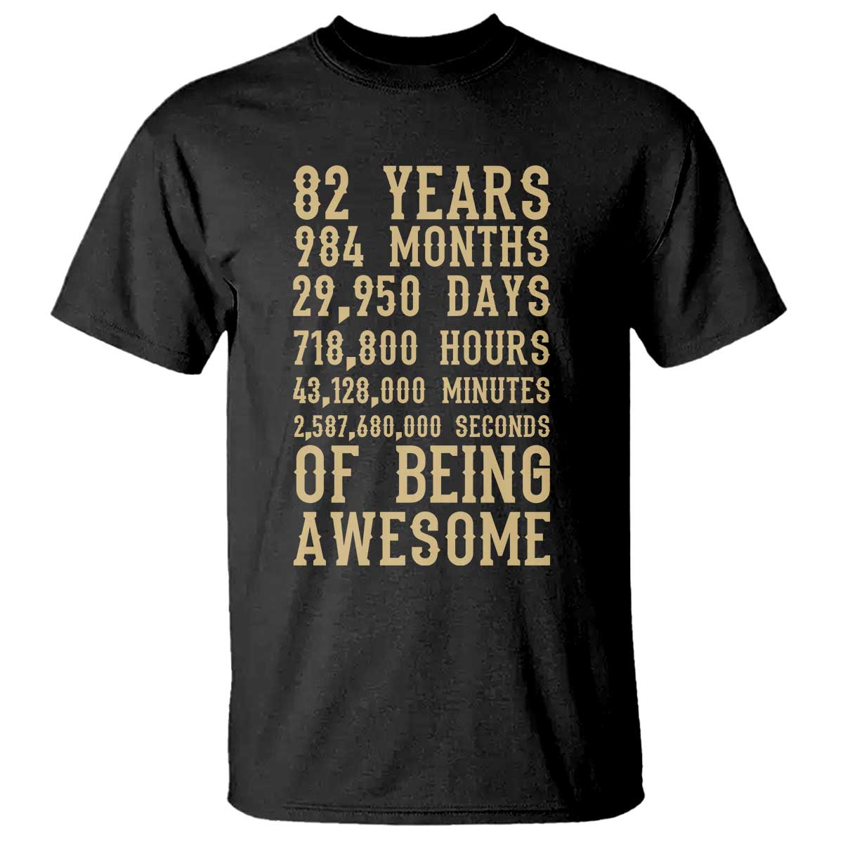 Vintage 82nd Birthday Gift T Shirt 82 Years Of Being Awesome