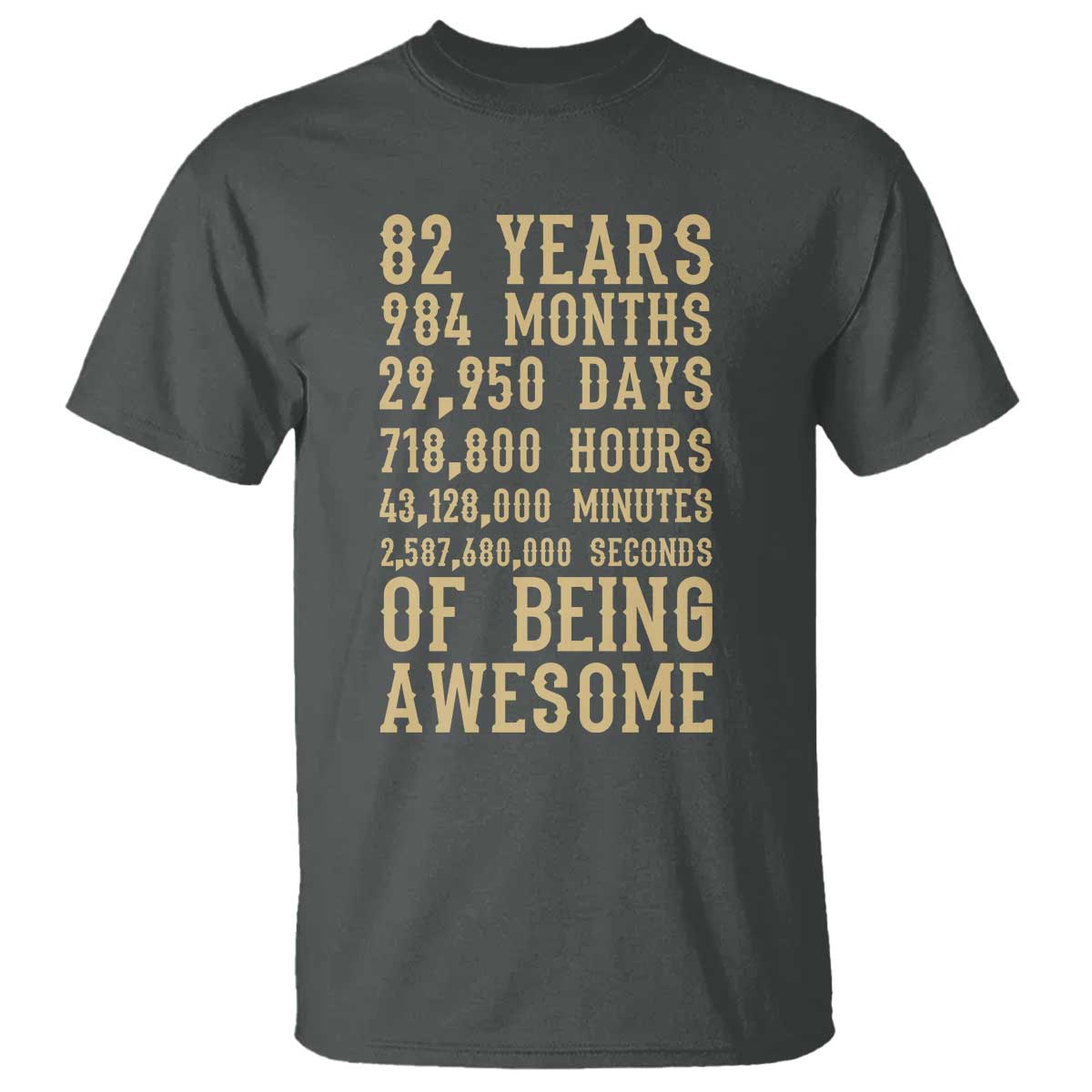 Vintage 82nd Birthday Gift T Shirt 82 Years Of Being Awesome