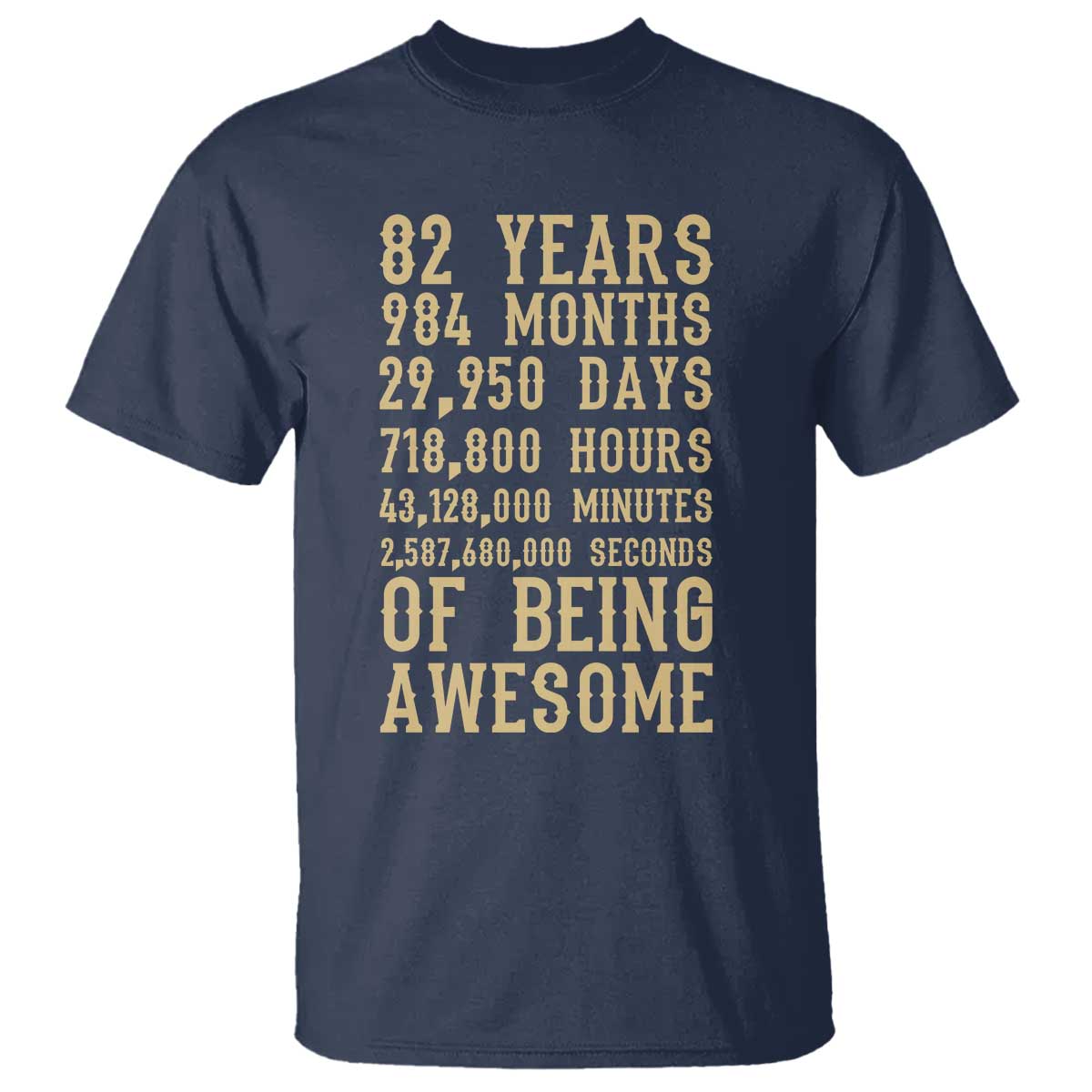 Vintage 82nd Birthday Gift T Shirt 82 Years Of Being Awesome