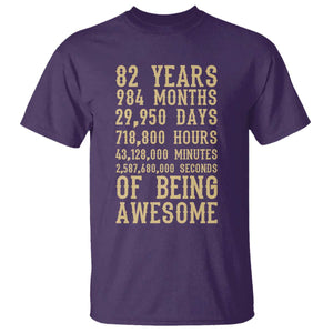 Vintage 82nd Birthday Gift T Shirt 82 Years Of Being Awesome