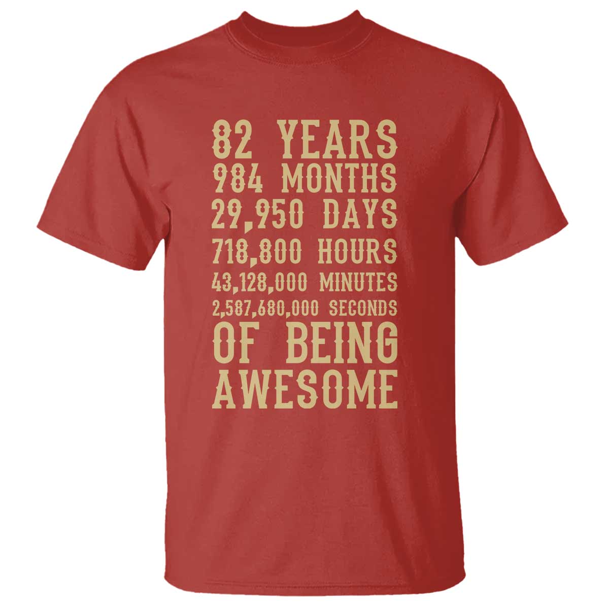 Vintage 82nd Birthday Gift T Shirt 82 Years Of Being Awesome
