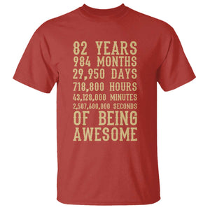 Vintage 82nd Birthday Gift T Shirt 82 Years Of Being Awesome