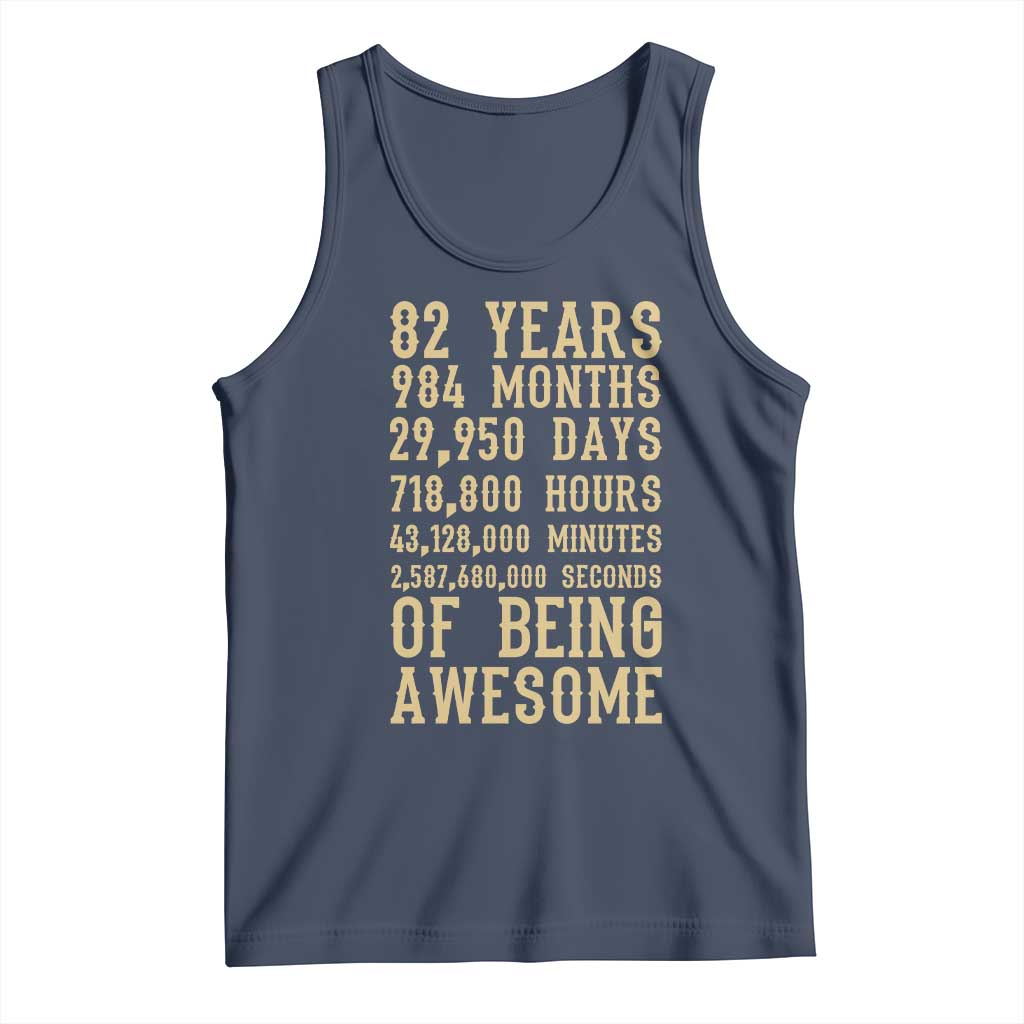 Vintage 82nd Birthday Gift Tank Top 82 Years Of Being Awesome