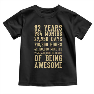 Vintage 82nd Birthday Gift Toddler T Shirt 82 Years Of Being Awesome