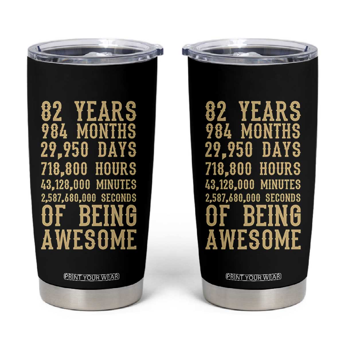 Vintage 82nd Birthday Gift Tumbler Cup 82 Years Of Being Awesome