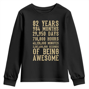 Vintage 82nd Birthday Gift Youth Sweatshirt 82 Years Of Being Awesome