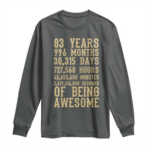 Vintage 83rd Birthday Gift Long Sleeve Shirt 83 Years Of Being Awesome