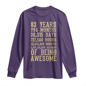Vintage 83rd Birthday Gift Long Sleeve Shirt 83 Years Of Being Awesome