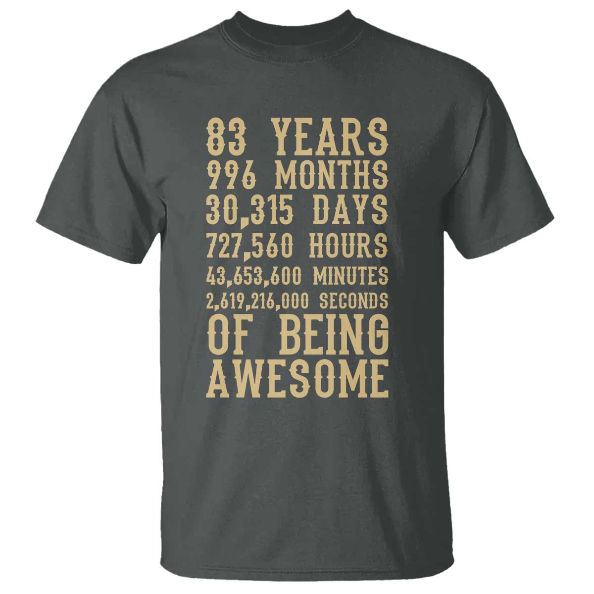 Vintage 83rd Birthday Gift T Shirt 83 Years Of Being Awesome