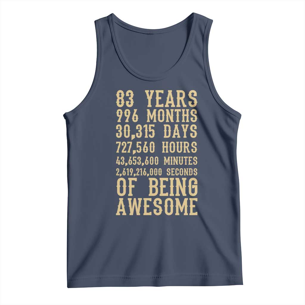 Vintage 83rd Birthday Gift Tank Top 83 Years Of Being Awesome