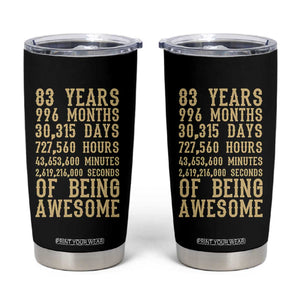 Vintage 83rd Birthday Gift Tumbler Cup 83 Years Of Being Awesome