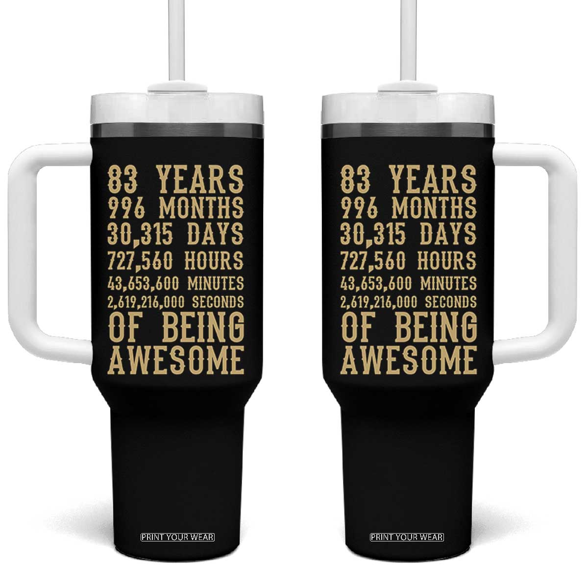 Vintage 83rd Birthday Gift Tumbler With Handle 83 Years Of Being Awesome