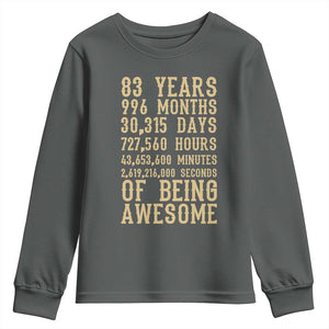 Vintage 83rd Birthday Gift Youth Sweatshirt 83 Years Of Being Awesome