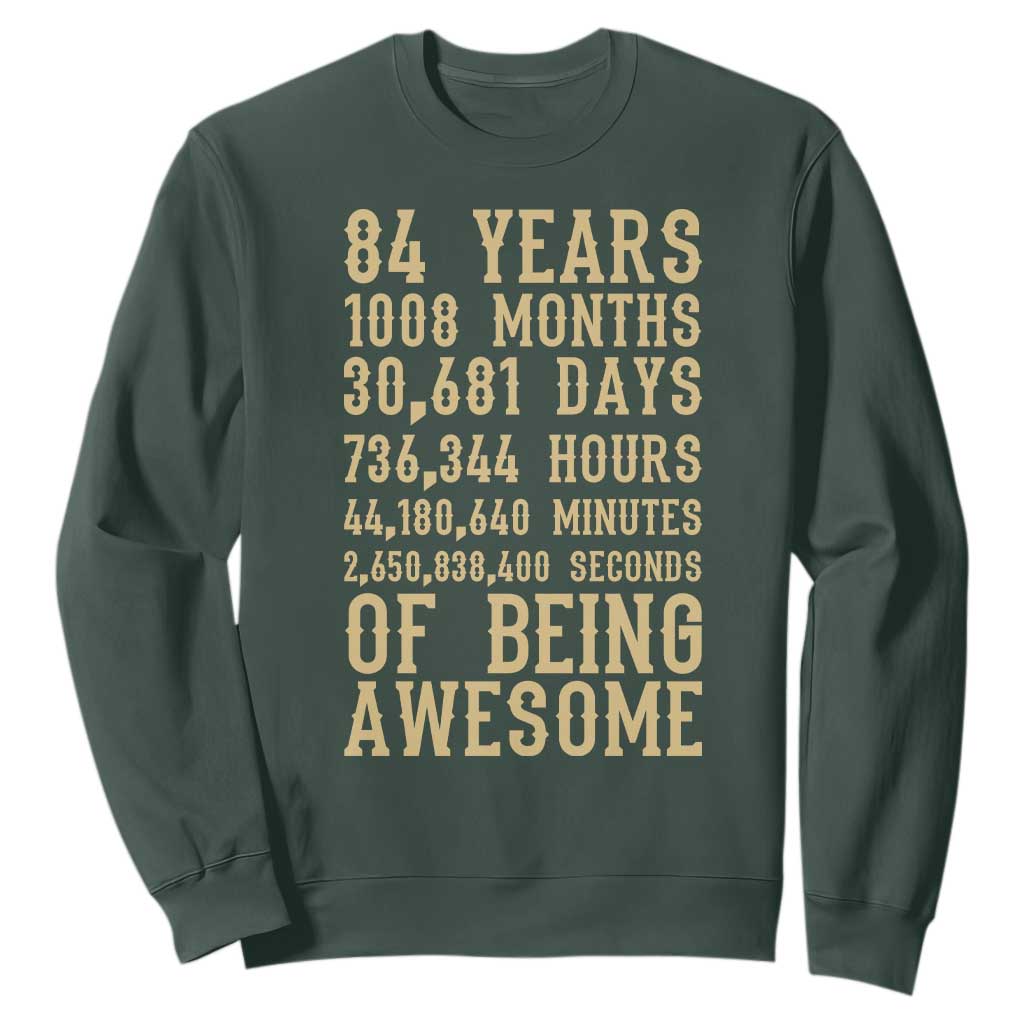Vintage 84th Birthday Gift Sweatshirt 84 Years Of Being Awesome