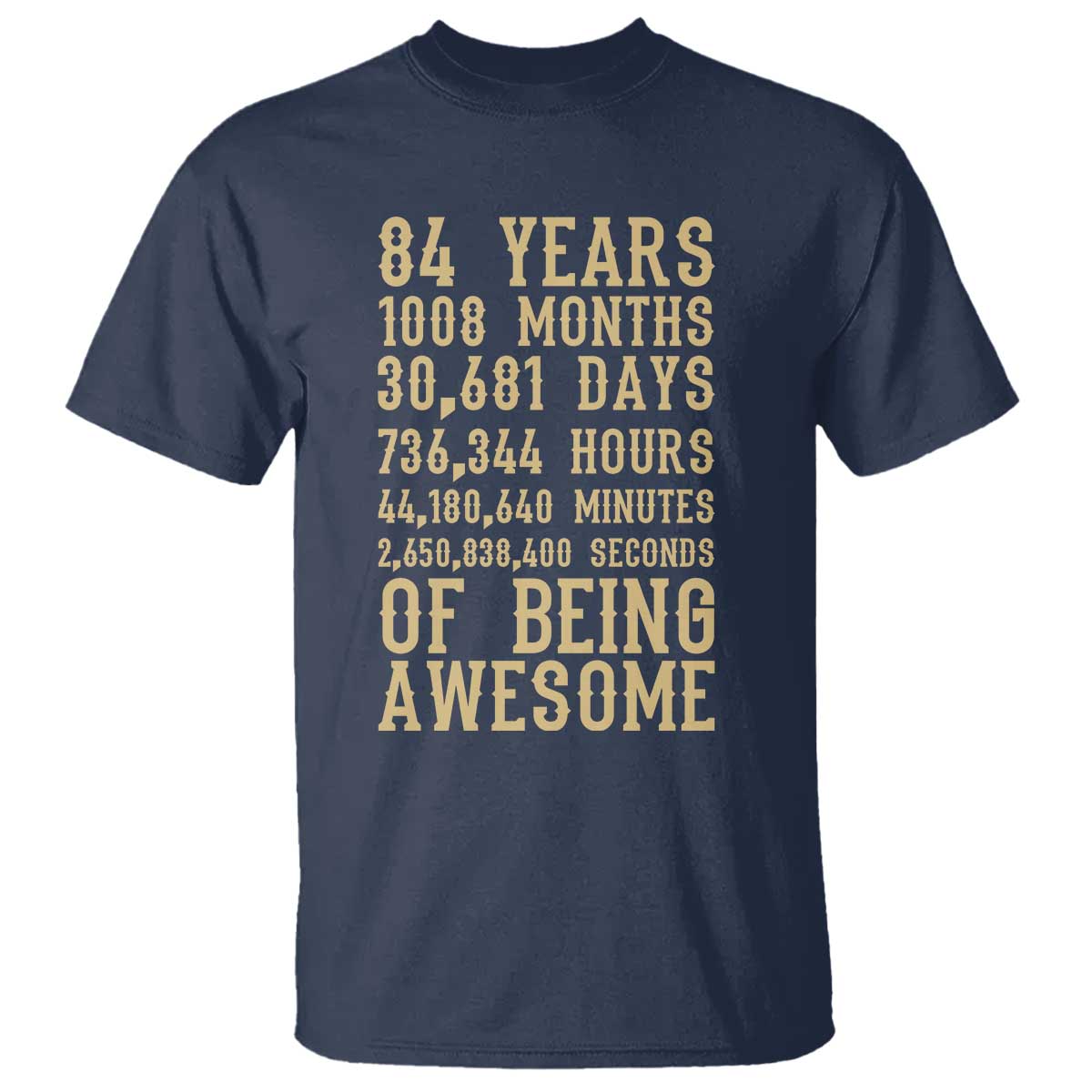 Vintage 84th Birthday Gift T Shirt 84 Years Of Being Awesome