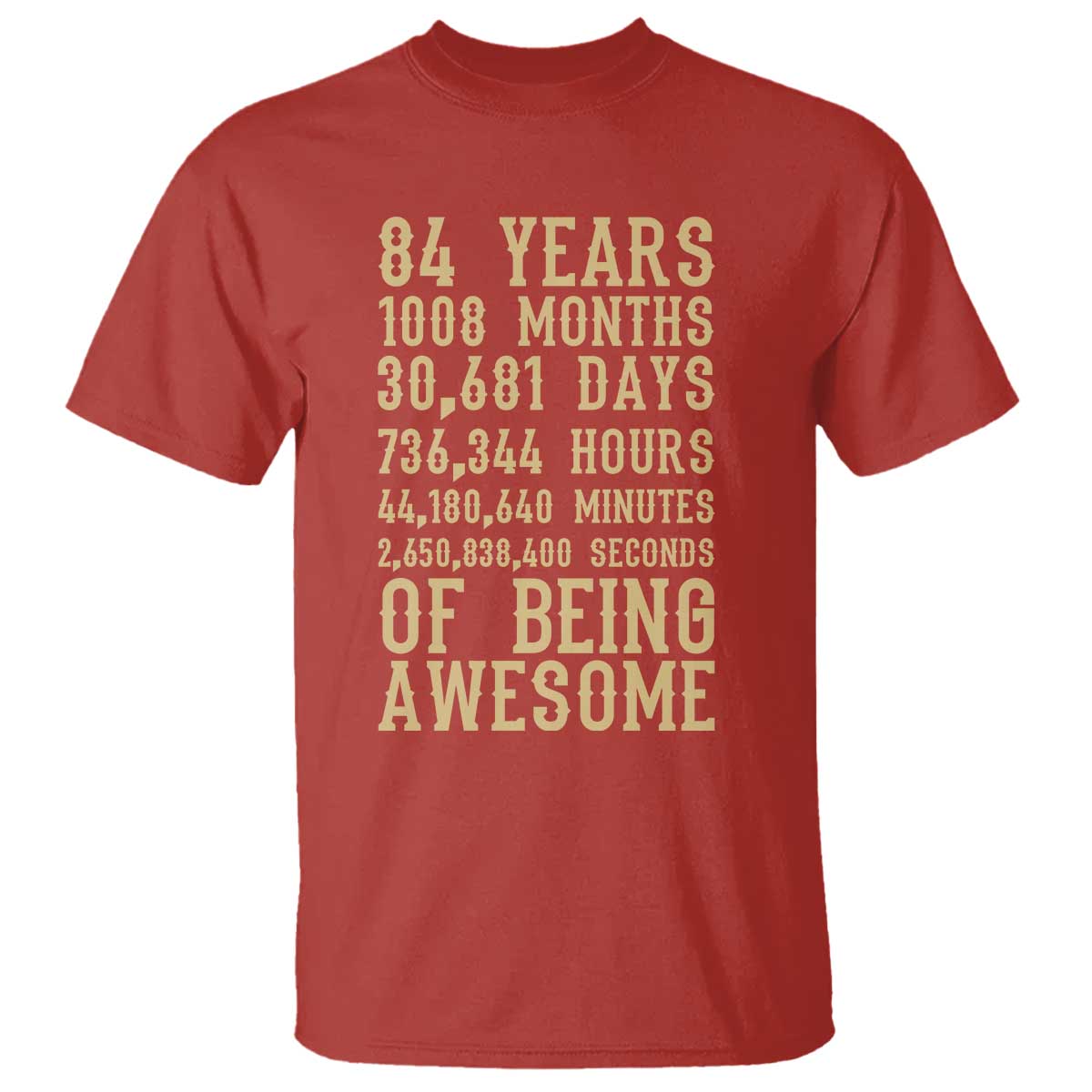 Vintage 84th Birthday Gift T Shirt 84 Years Of Being Awesome