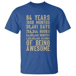 Vintage 84th Birthday Gift T Shirt 84 Years Of Being Awesome